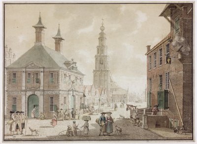 Grote Markt with Weigh House and Inn The Golden Head by Jan Bulthuis